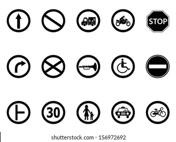 road sign icons set 	