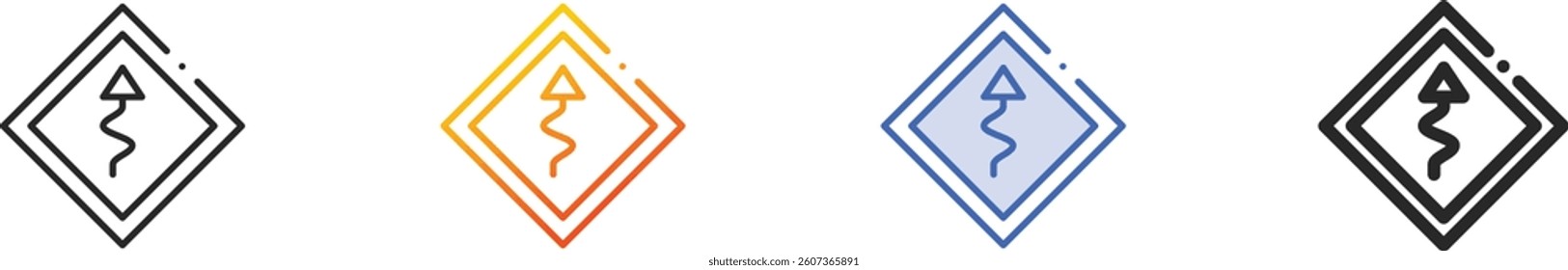 road sign icon.Thin Linear, Gradient, Blue Stroke and bold Style Design Isolated On White Background