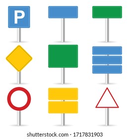 road sign illustration in colorful