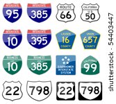 Road Sign Interstate Glossy Vector (Set 8 of 8)