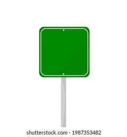 road sign isolated on a background. green traffic sign
