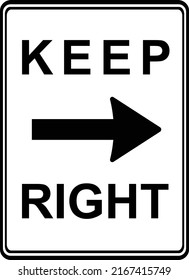 Road Sign, Keep To The Right. Warning To Motorists On The Road. Vector Image.