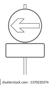 Road sign to the left with empty place. Vector