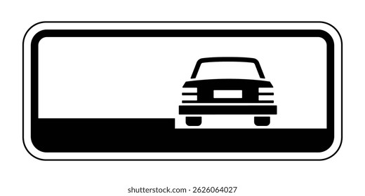 Road Sign for Left-Side Parking Along Sidewalk – Traffic Regulations and Parking Instructions – High Quality Vectorial Stock Graphic