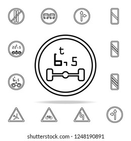 road sign limitation 6.5 tons icon. road sign icons universal set for web and mobile