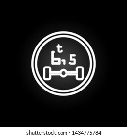 road sign limitation 6.5 tons neon icon. Elements of road sign set. Simple icon for websites, web design, mobile app, info graphics