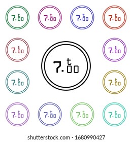 Road sign limitation 7 tons multi color style icon. Simple thin line, outline vector of road sign icons for ui and ux, website or mobile application