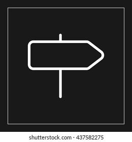 road sign line icon