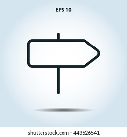 road sign line icon