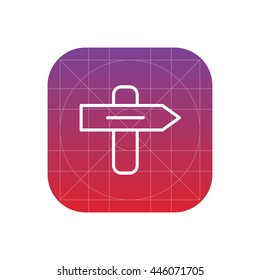 road sign line icon