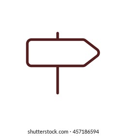 road sign line icon