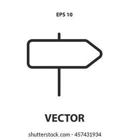 road sign line icon