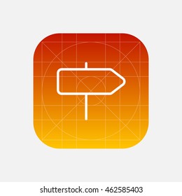 road sign line icon