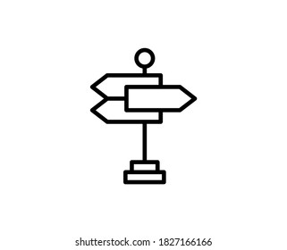 Road sign line icon. High quality outline symbol for web design or mobile app. Thin line sign for design logo. Black outline pictogram on white background