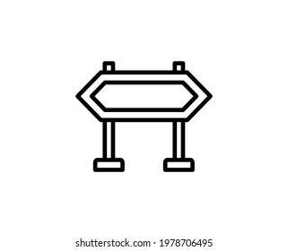 Road sign line icon. High quality outline symbol for web design or mobile app. Thin line sign for design logo. Black outline pictogram on white background