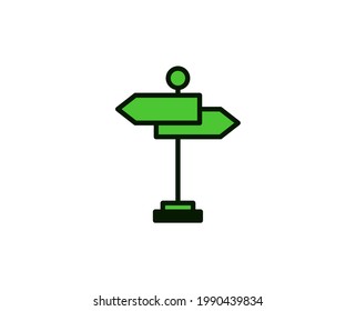 Road sign line icon. Vector symbol in trendy flat style on white background. Travel sing for design.