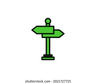 Road sign line icon. Vector symbol in trendy flat style on white background. Travel sing for design.