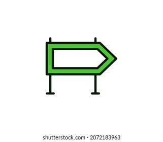 Road sign line icon. Vector symbol in trendy flat style on white background. Travel sing for design.