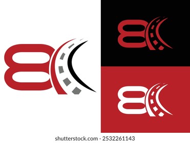 Road sign logo with letter 8. Transportation and traffic Sign Symbol