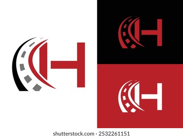 Road sign logo with letter H. Transportation and traffic Sign Symbol