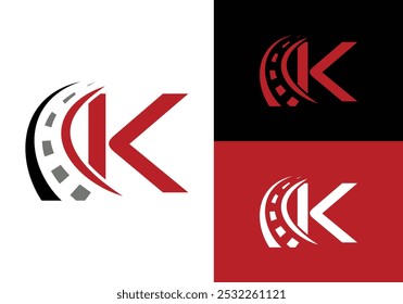 Road sign logo with letter K. Transportation and traffic Sign Symbol