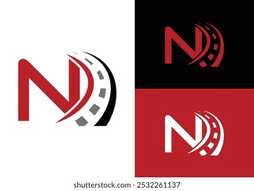 Road sign logo with letter N. Transportation and traffic Sign Symbol