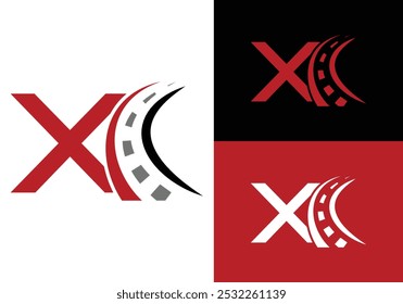 Road sign logo with letter X. Transportation and traffic Sign Symbol