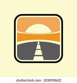 road sign logo simple icon design illustration