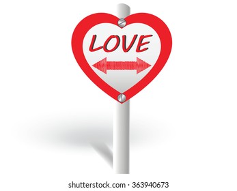 Road sign Love.Vector