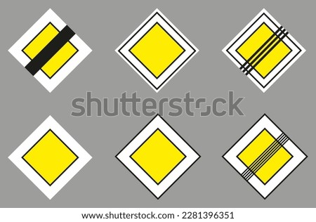 Road sign Main road. Vector illustration.