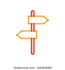 Road sign multiply line style icon design, Street message way information direction board transportation travel and guide theme Vector illustration