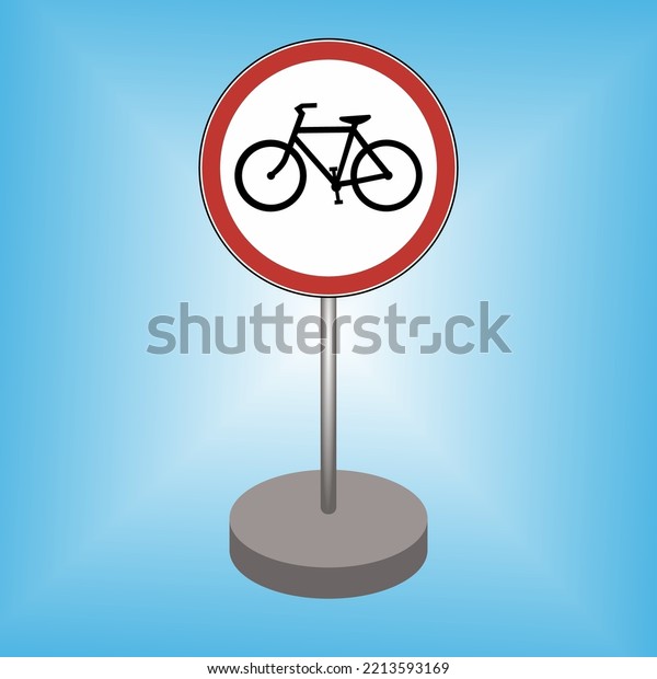 road sign .no\
cycling sign , vector\
illustration