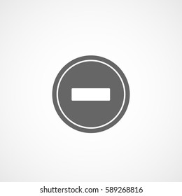 Road Sign No Entry Flat Icon On White Background