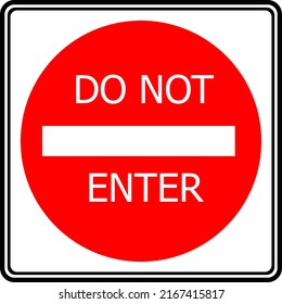 Road sign no entry permit. A red sign indicating that there is no entrance. Warning to motorists on the road. Vector image.