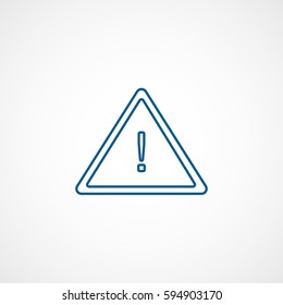 Road Sign Notice Warning Blue Line Icon On White Background