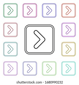 Inicio de sesión en el icono de estilo multicolor derecho. Línea delgada simple, contorno vectorial de iconos de señalización de carretera para ui y ux, sitio web o aplicación móvil