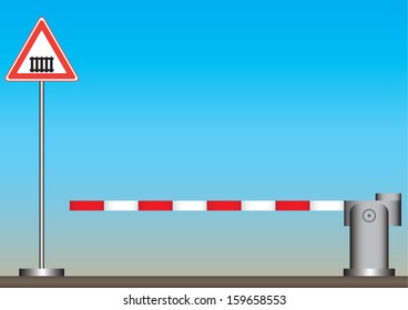 Road sign on the sky background