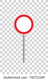 Road sign on a transparent background. Prohibiting sign. Movement Prohibition. Vector illustration.