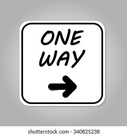 road sign one way vector