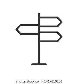 road sign outline ui web icon. sign vector icon for web, mobile and user interface design isolated on white background
