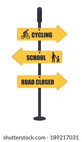 Road sign over white background, vector illustration