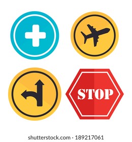 Road sign over white background, vector illustration