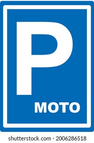 road sign, parking lot for motorcycle, vector icon