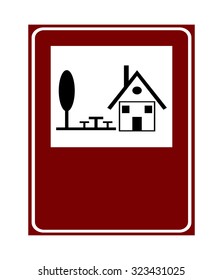 Road sign: Picnic on vector background.