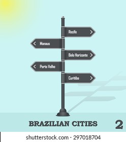 Road sign post - Brazilian cities 2