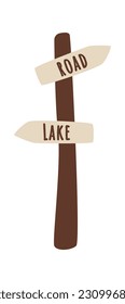 Road Sign Post Vector Illustration