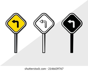 Ilustración de vectores imprimibles de señalización de carretera