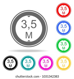 Road sign. Prohibitory sign. Maximum height.3,5 icon. Elements in multi colored icons for mobile concept and web apps. Icons for website design and development, app development on white background