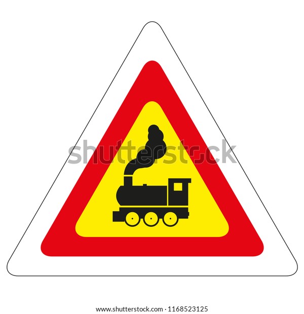 Road Sign Railway Level Crossing Without Stock Vector Royalty Free