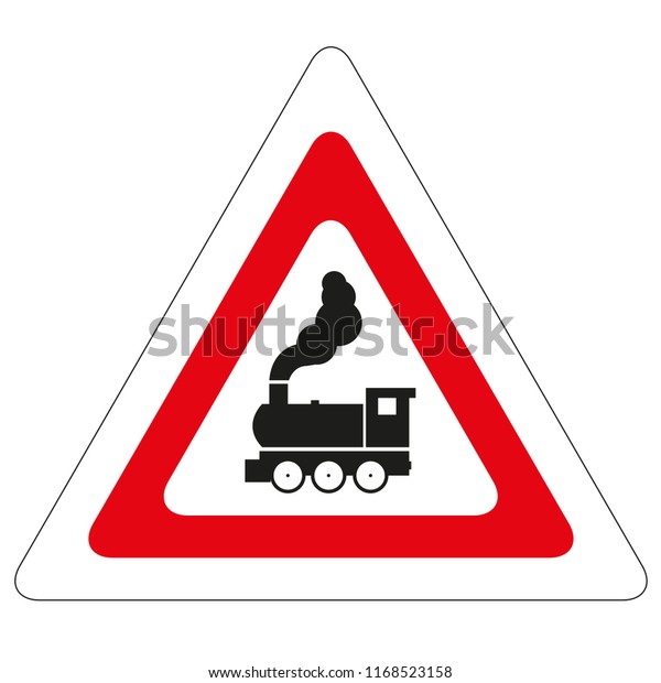 Road Sign Railway Level Crossing Without Stock Vector Royalty Free